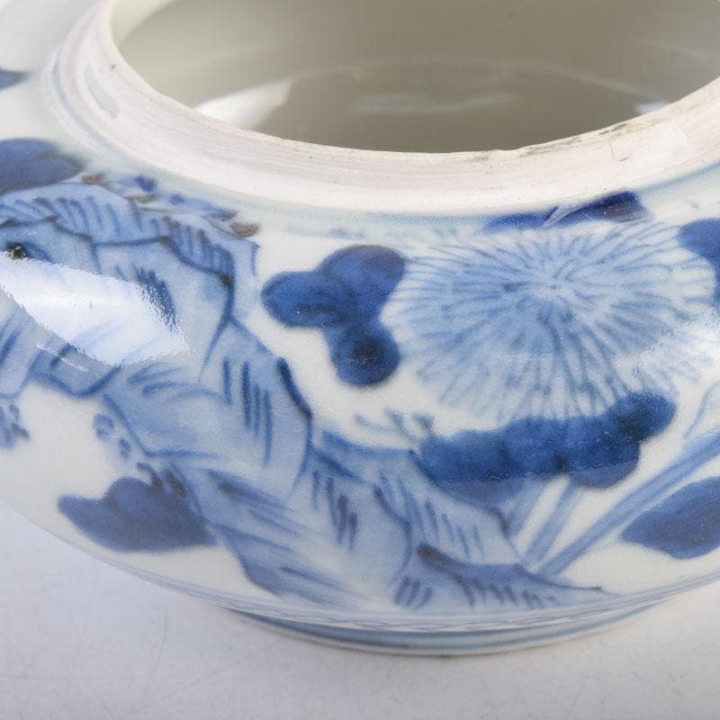 瀬戸焼 古瀬戸染付花草文 茶壷 蓋物 蓋壷 蓋香炉 V 8382 - メルカリ