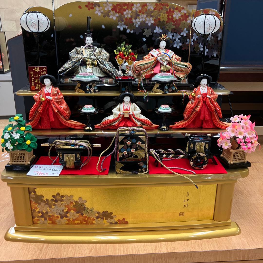 東玉姫小町雛三段飾り 東玉の雛人形｜伝統美を彩る洗練の色「人形師：東之華」のお雛様