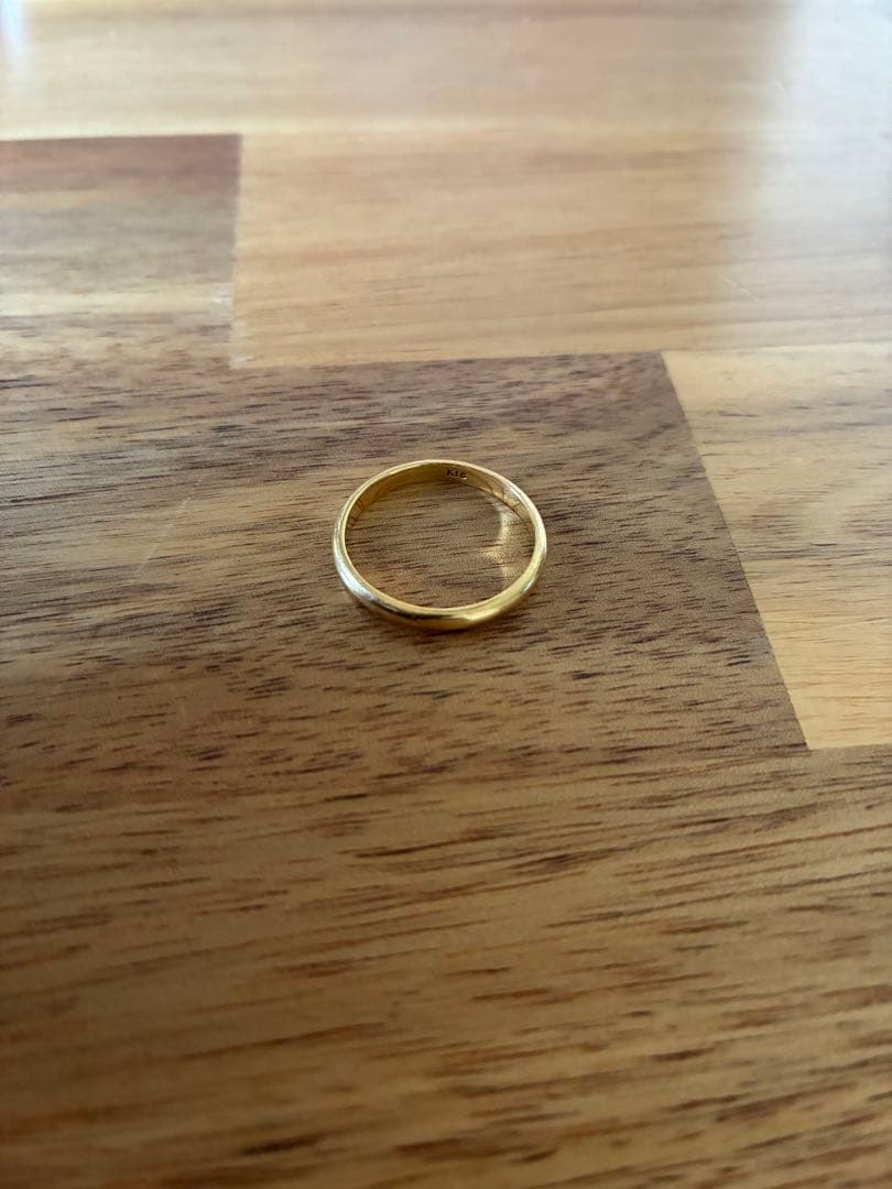 K18 17号 甲丸リング 2.9g 刻印あり