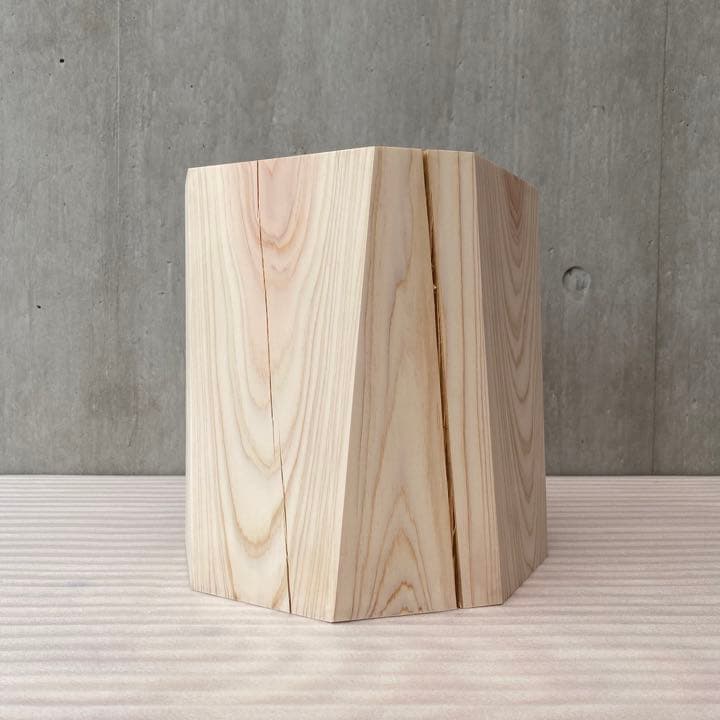 ヒノキの台形(側面8面) -1 椅子 スツール オブジェ フラワーディスプレイ