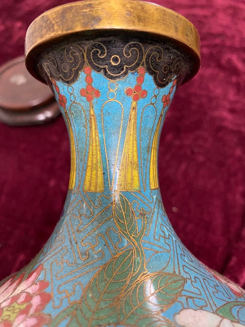 七宝焼花瓶 唐物 清朝 掐丝珐琅 光緒年製