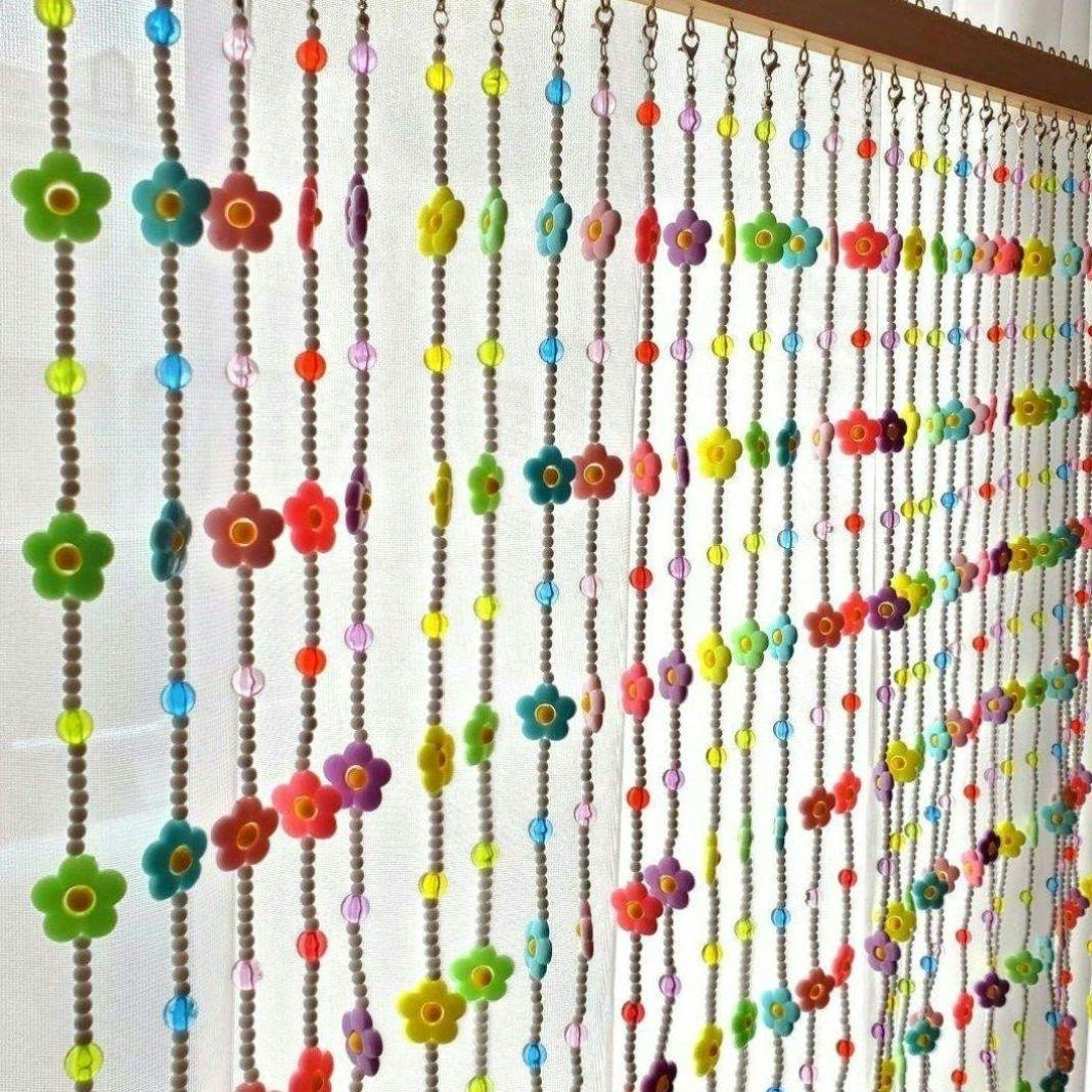 ビーズ のれん レトロ 暖簾 昭和レトロ 雑貨 ポップ ビーズのれん