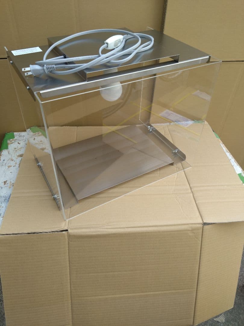 キズあり アクリル製 食品ショーケース 電球色LED付 焼鳥 ホットドック