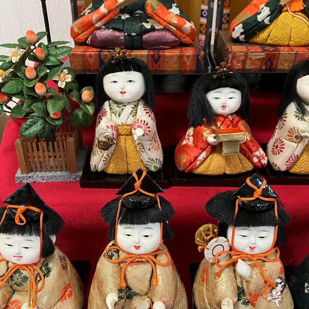 木目込み 雛人形 十五人段飾り 昭和レトロ 訳あり ひな飾り木目込み