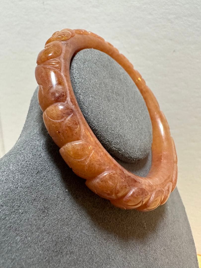 花柄彫刻バングルシャー太翠糖色