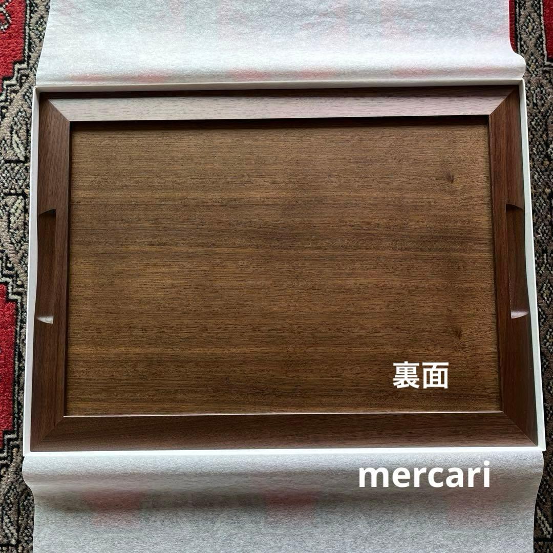 《新品未使用》ウォールナット　ランチョントレー　クサマトレイ　木製　ブラウン　盆