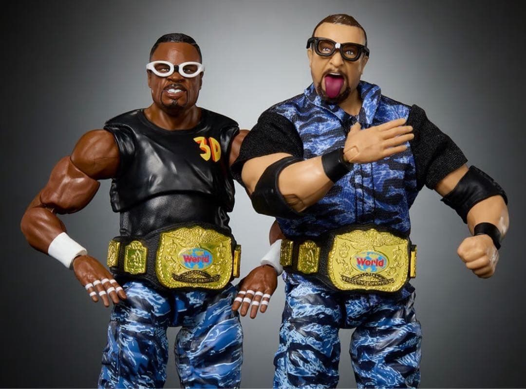 新品未使用】WWE 公式 ダッドリーズ ベルト付 フィギュア マテル 海外