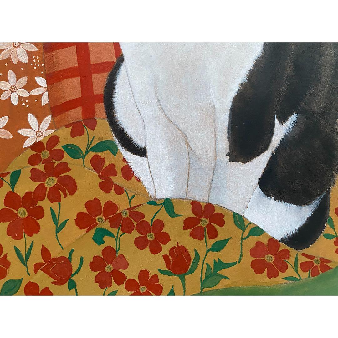 原画「寝床の二匹」《＋猫イラスト３枚無料プレゼント！》