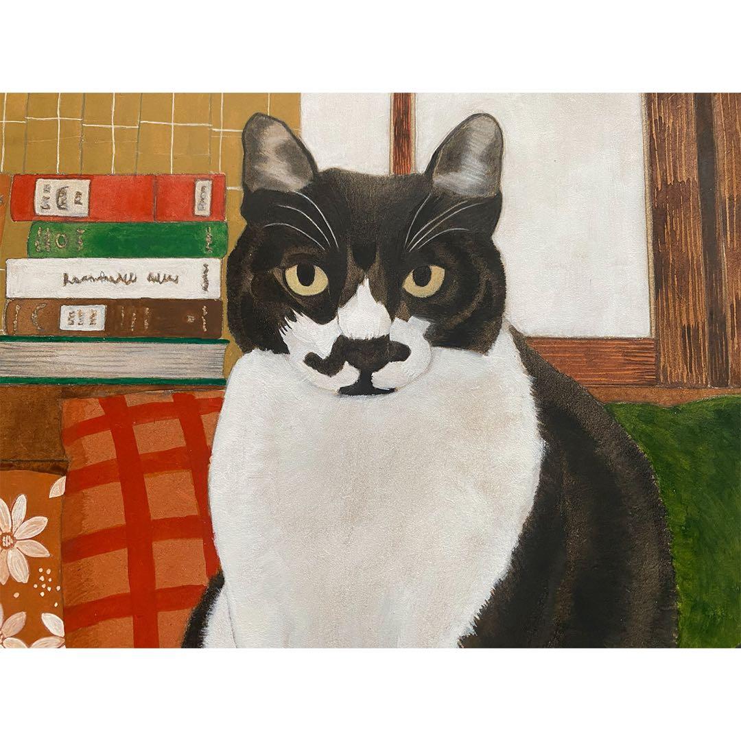 原画「寝床の二匹」《＋猫イラスト３枚無料プレゼント！》