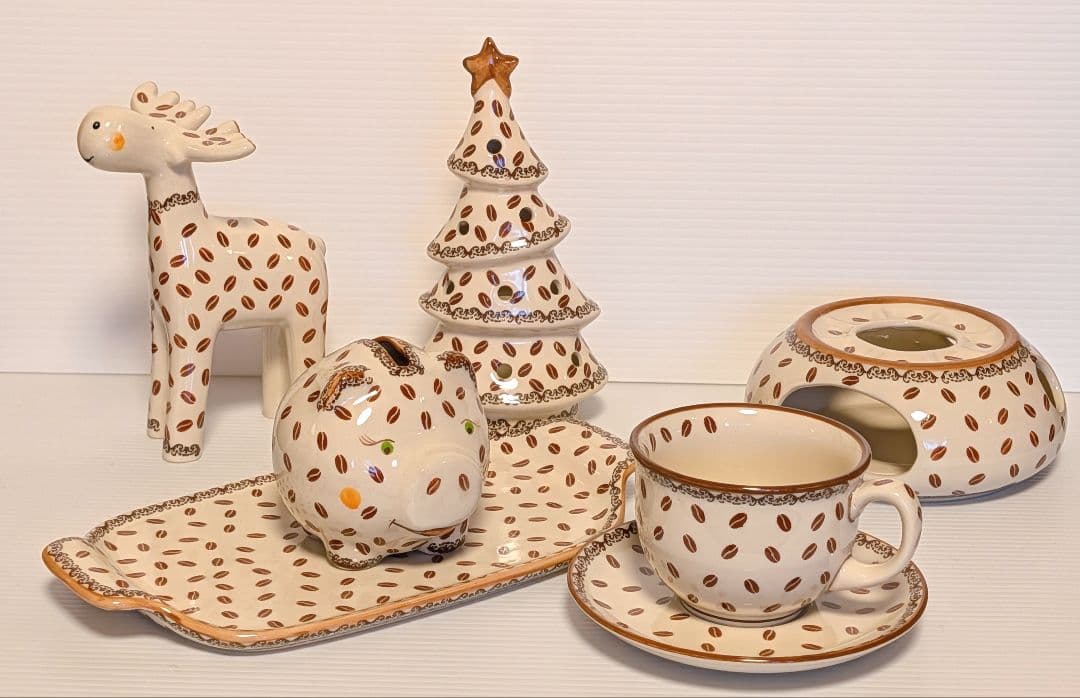ポーリッシュポタリー ガリア社 コーヒー豆クリスマスセット✩˚。⋆ マグカップ−ポーリッシュポタリー(ポーランド食器)