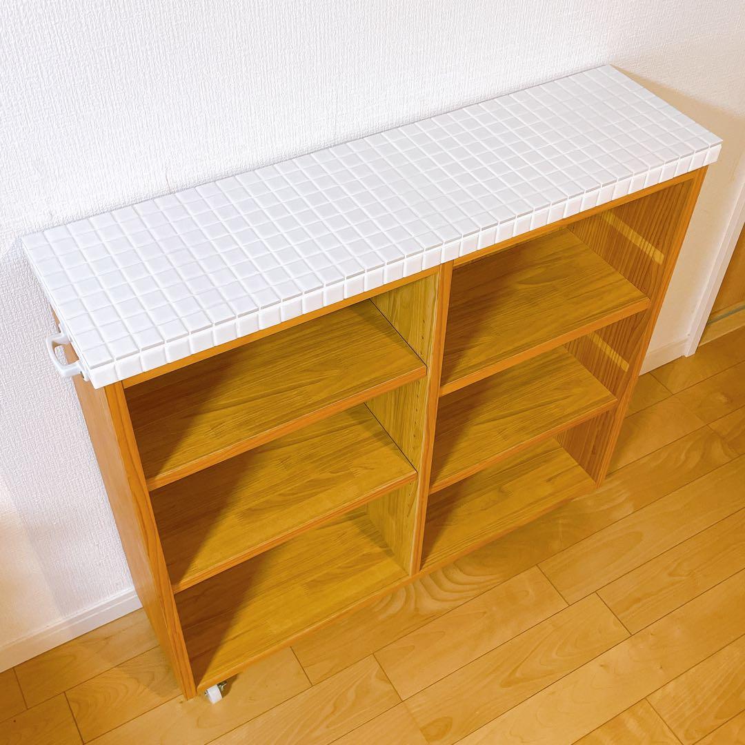 MOMO natural モモナチュラル スリムワゴン タイルトップ - メルカリ