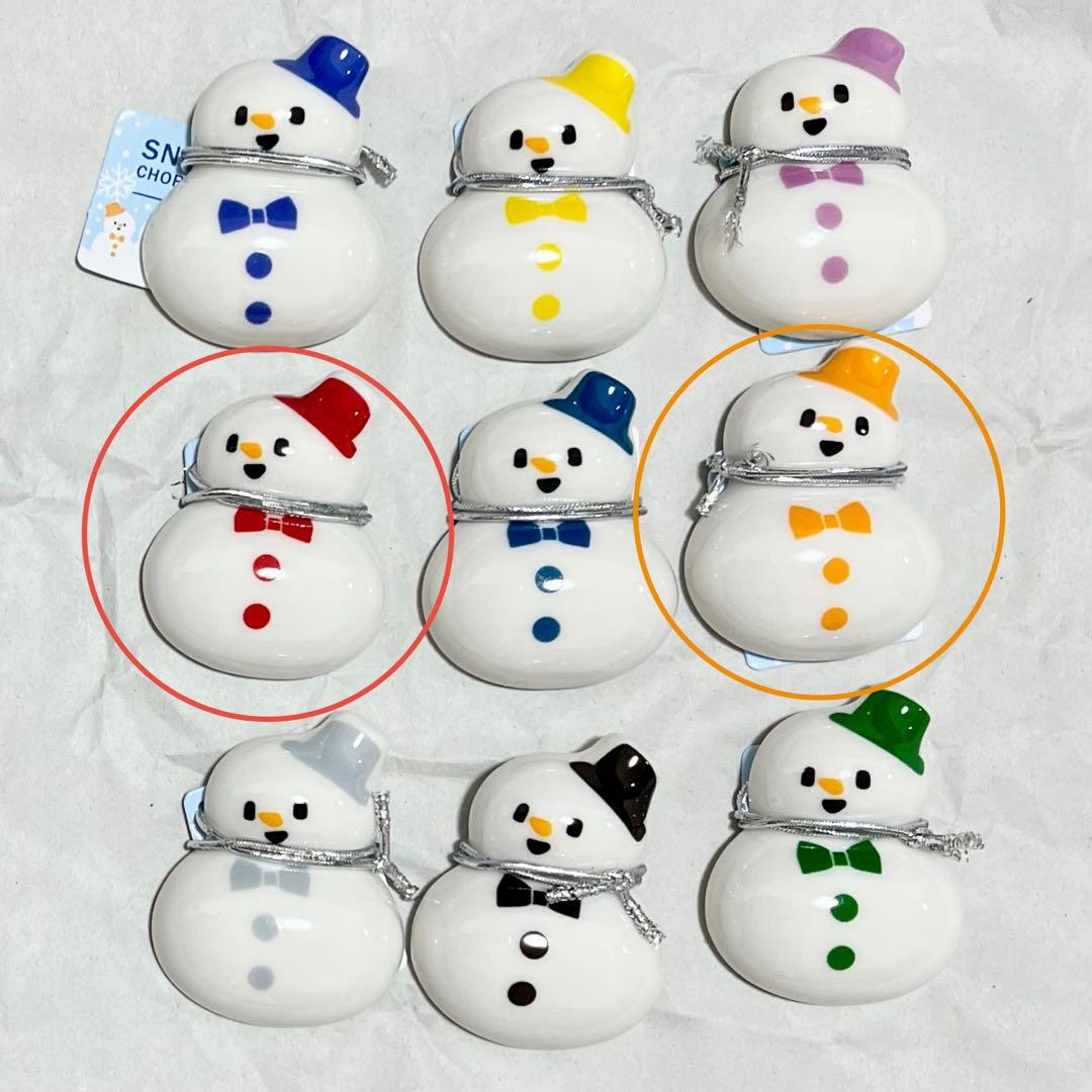 キャンドゥ スノーマン Snow Man 箸置き 赤&オレンジ - メルカリ
