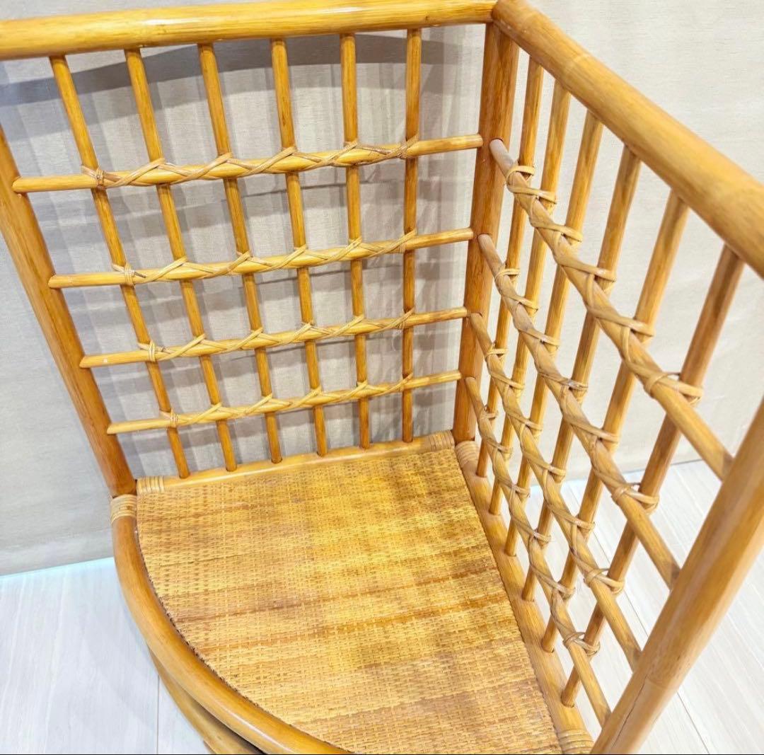 ラタン/籐/ハンガーラック/コーナーラック/ハンガー2本とフック2本付き