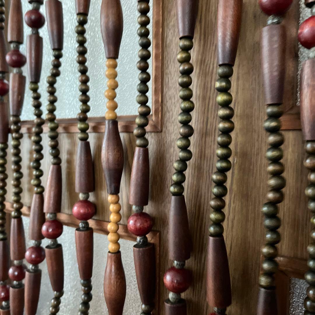 昭和レトロ モダン 珠のれん 暖簾 木製 玉すだれ ヴィンテージ雑貨