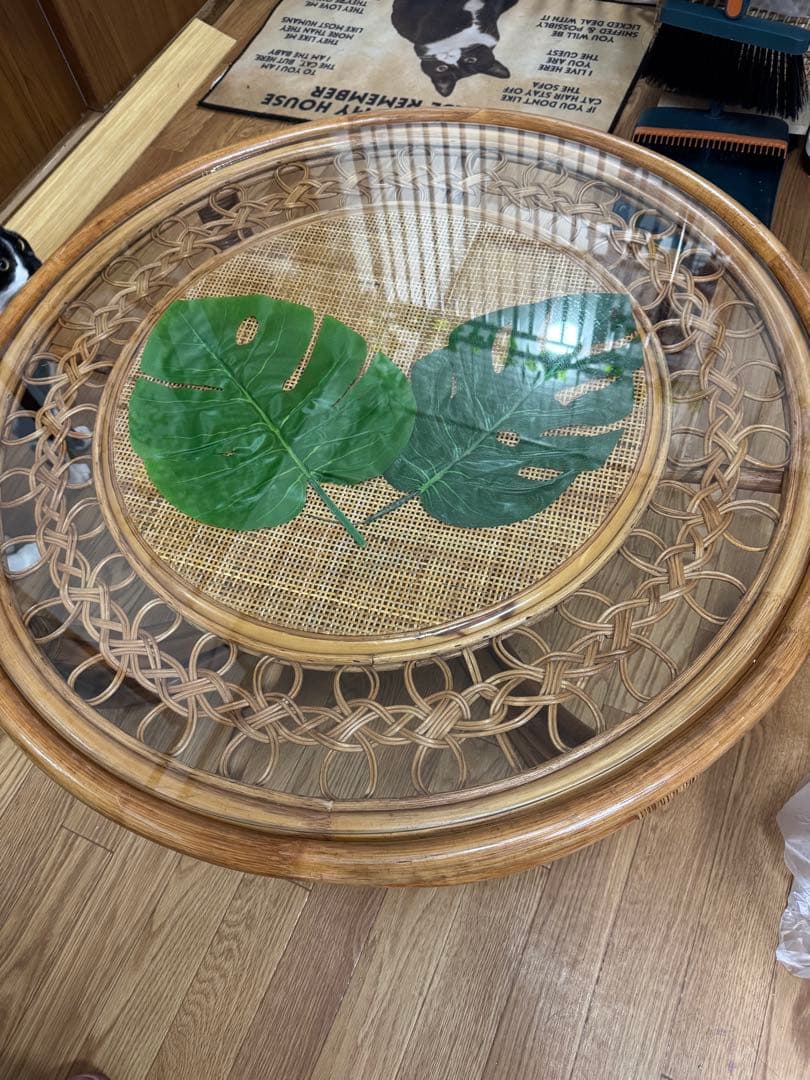 円形ラタンテーブル ガラス天板 楽天市場】ラタン テーブル ガラス 天板 ローテーブル 丸型 センター