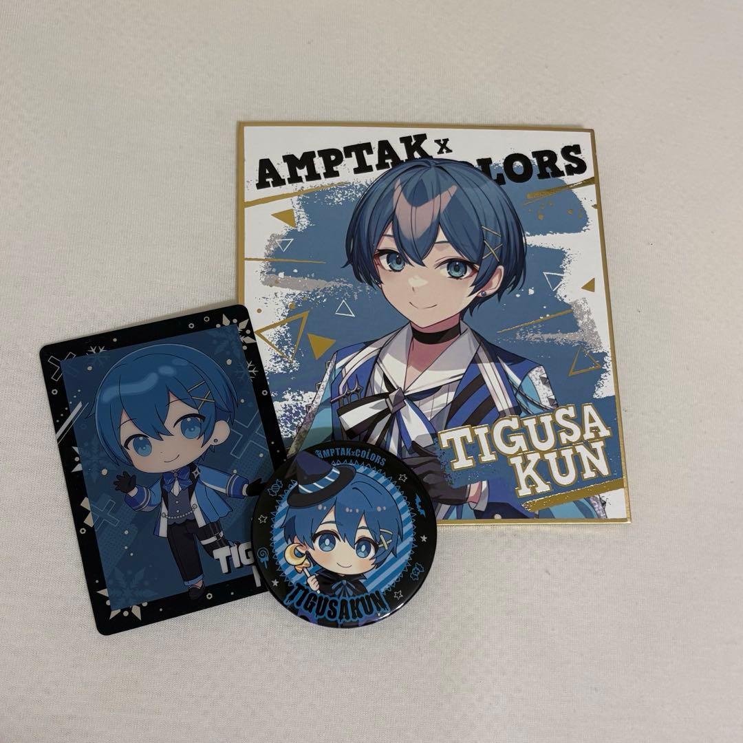 AMPTAK×COLORS ちぐさ ちぐさくん 色紙 コレカ 缶バッチ - メルカリ
