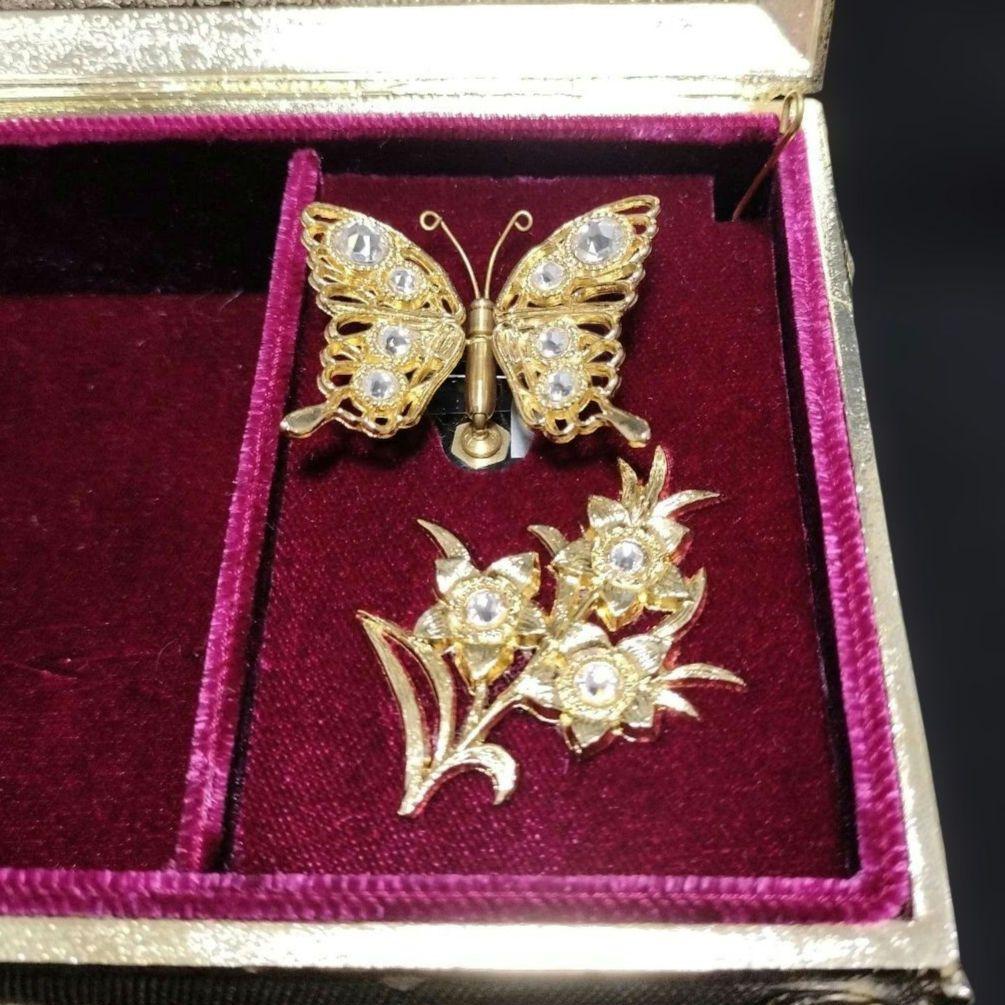 美品】小樽オルゴール堂 アンチモニーBOXオルゴール蝶々 星に願いを