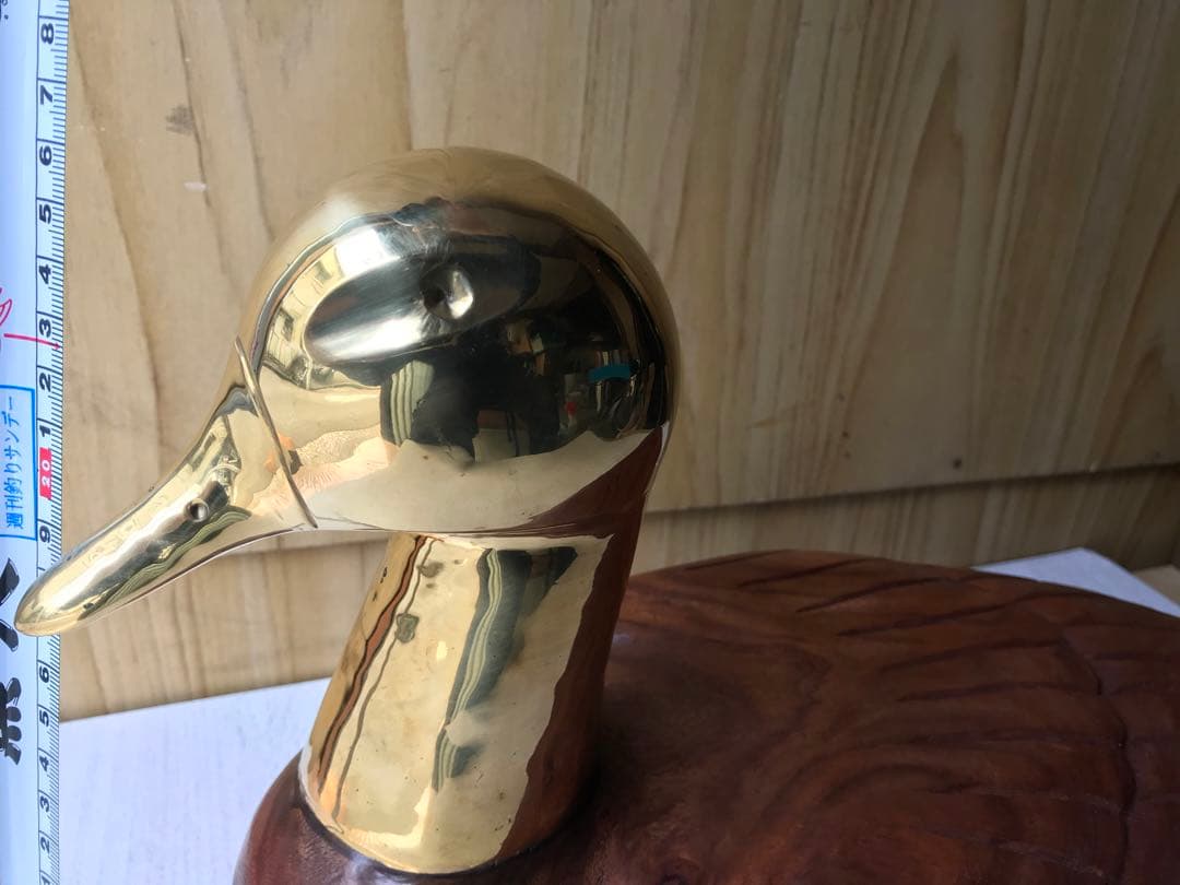 金のガチョウ 置物 縁起物 木彫置物 アヒル 鴨の通販はau PAY