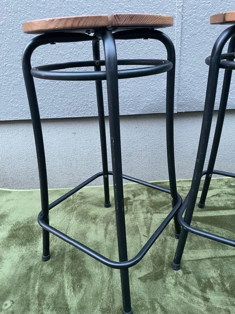 廃盤 2脚セット 希少モデル IKEA AGNE スツール 椅子 パイン無垢材