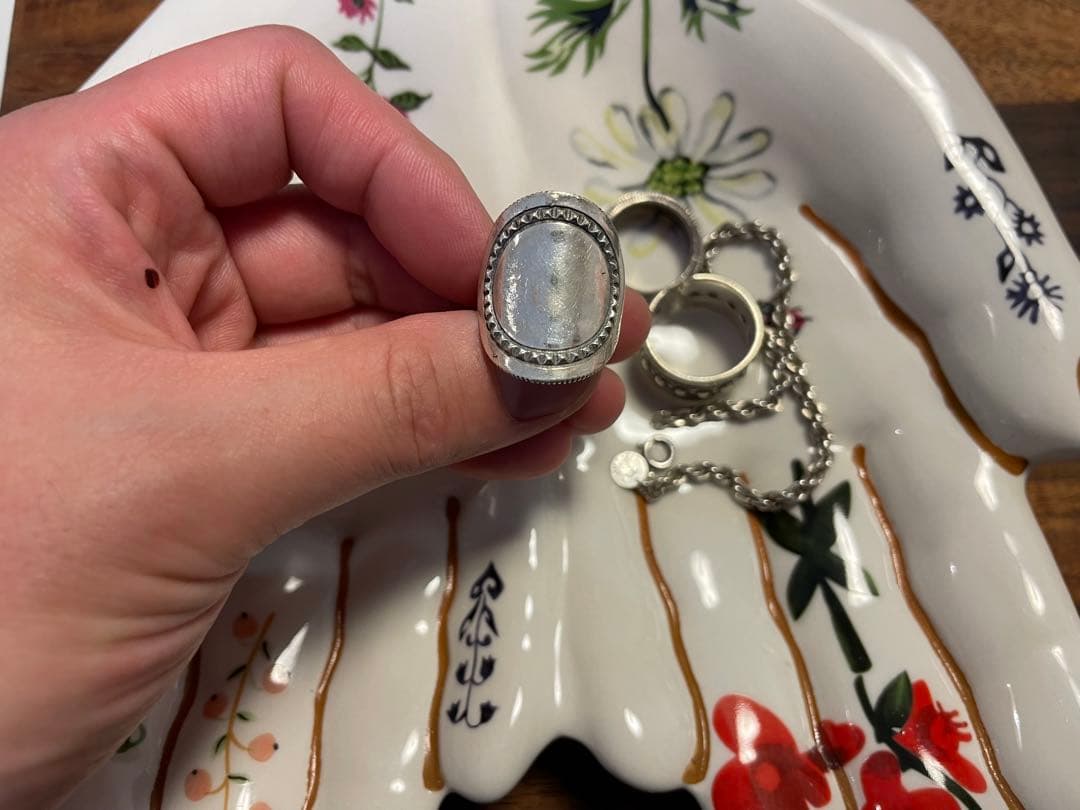 ノンネイティブ　end リング nonnative × END(ノンネイティブ × エンド) Triple Stud Ring 3連