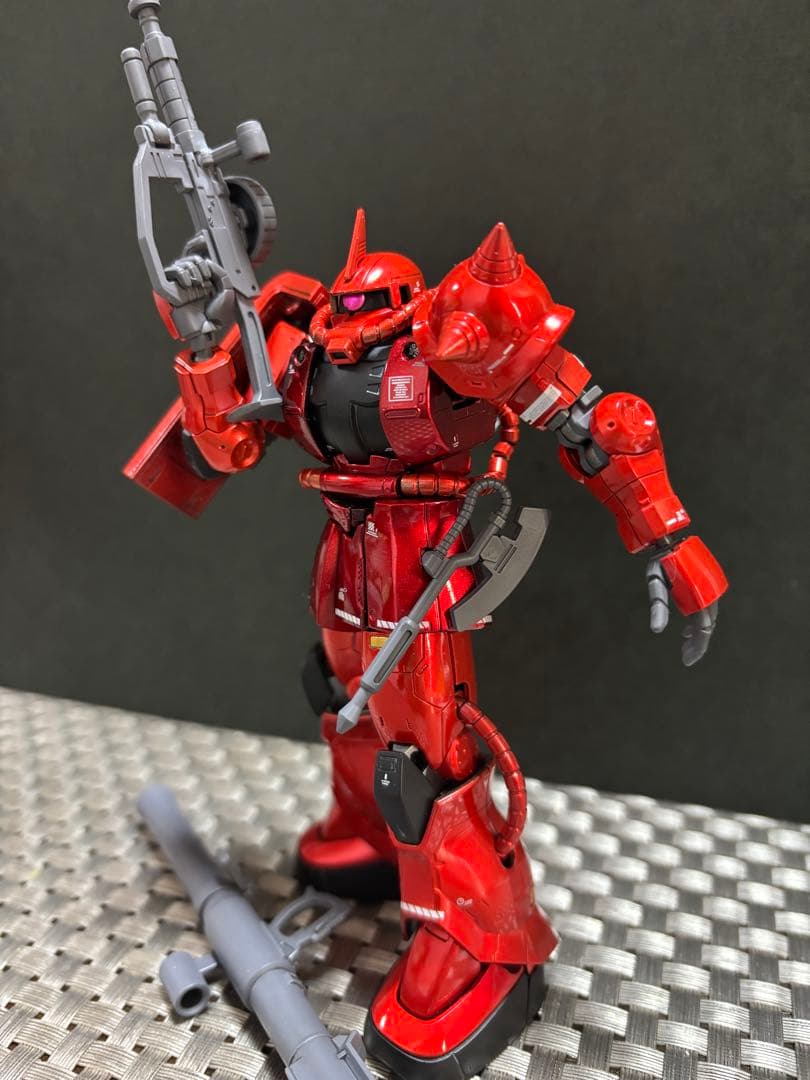 ま*お様 1/144 シャア専用ザク＆シナンジュ キャンディ塗装完成品