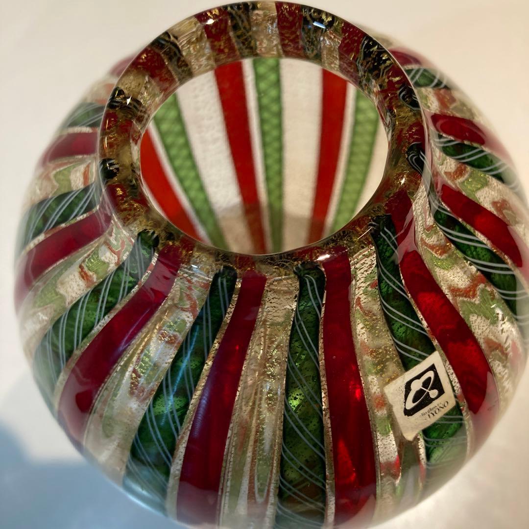 TSUKIYONO 月夜野工房 花瓶 フラワーベース レッド グリーン ゴールド