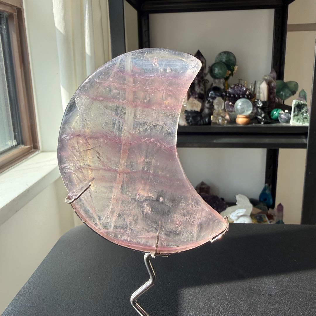 sato様専用】天然石フローライトの月 置物 台座付きNO.021304 - メルカリ