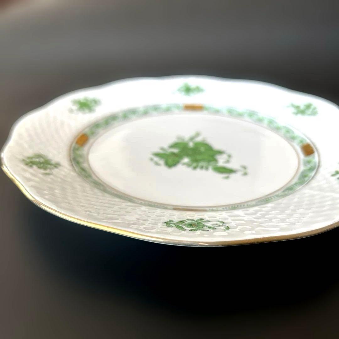 ヘレンド アポニーグリーン プレート 20.5cm 2枚セット