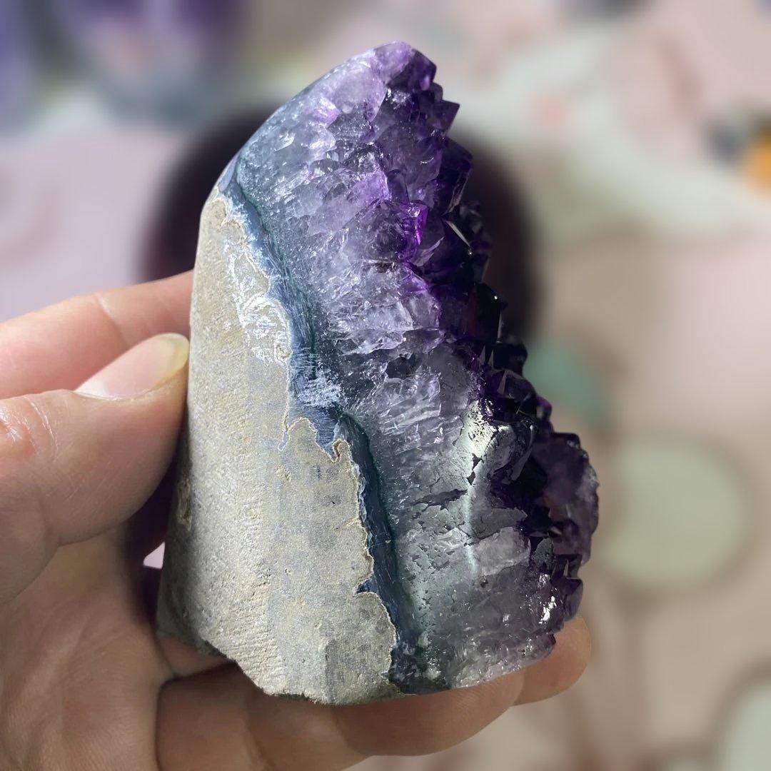 極上】ウルグアイアメジストクラスター原石（幸運水晶）天然紫水晶