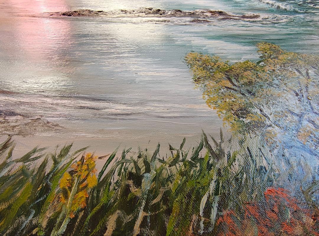 F30 額縁+油彩画セット アクリル板 【匿名配送/ 梱包・発送たのめる便】