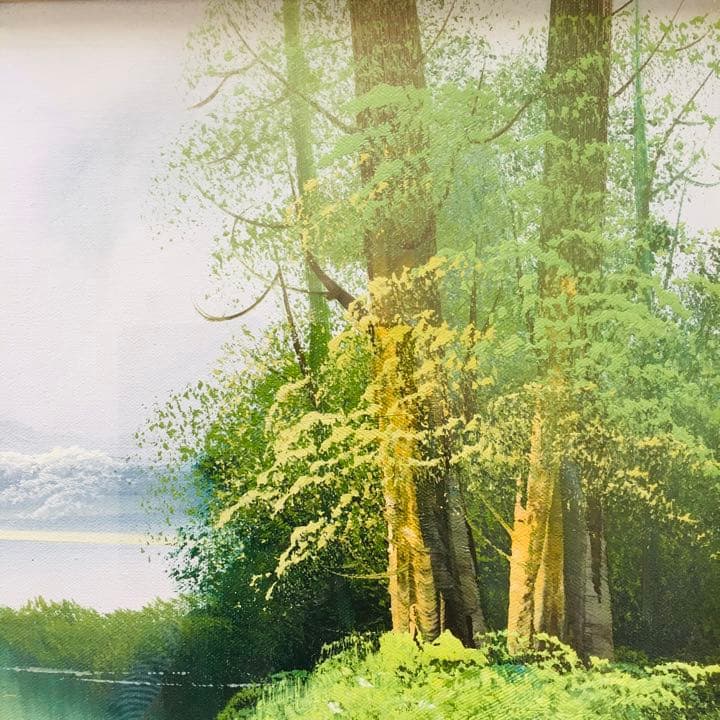 絵画 風景画 油彩 森林 湖畔 F6号 - 絵画安く 買う 方法