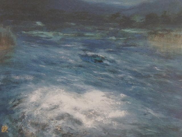 大林せつ子、【湧水（富士・柿田川）】、希少な額装用画集より、新品額装付