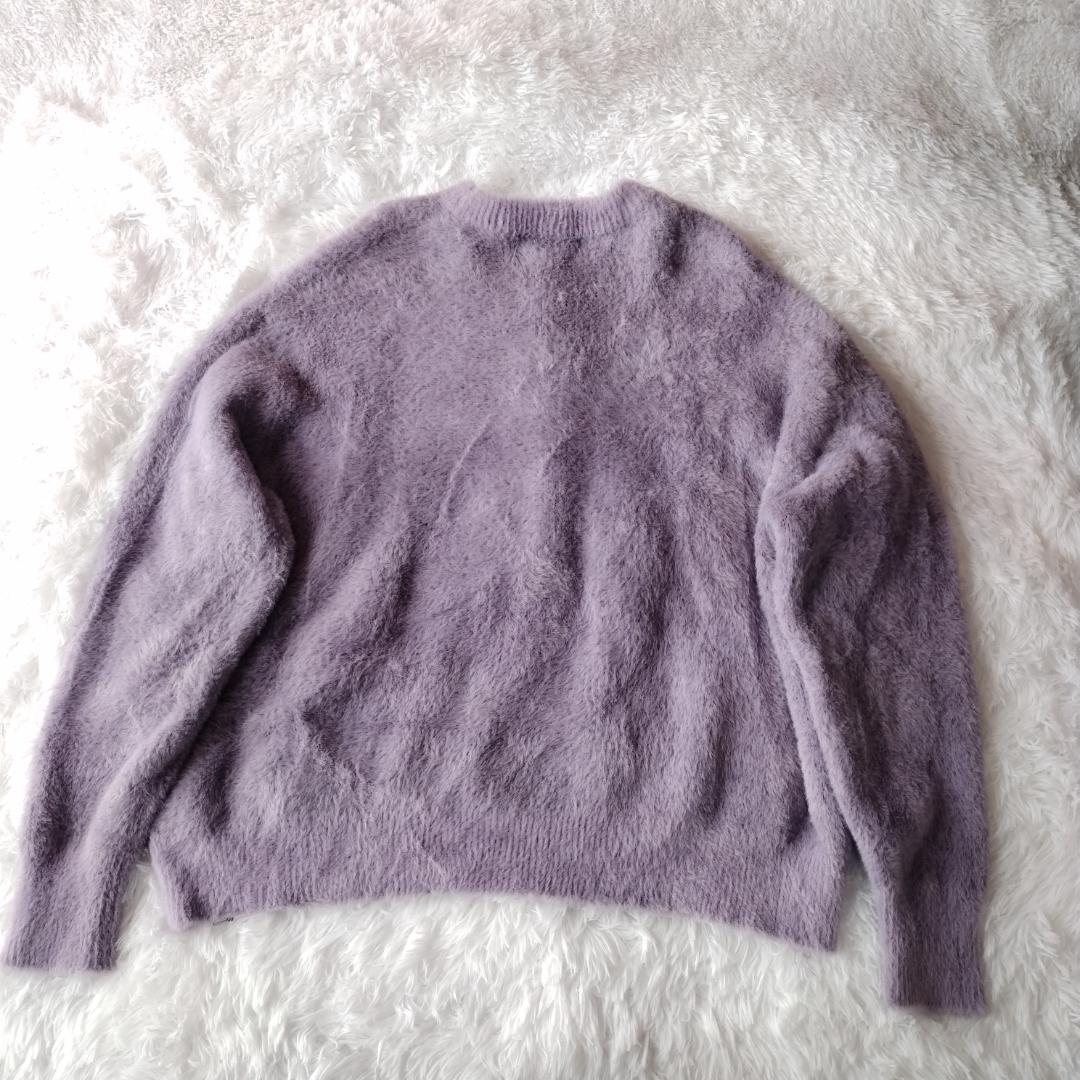 未使用級】ずとまよ スナネコ建設 モヘアタッチニット L ラベンダー
