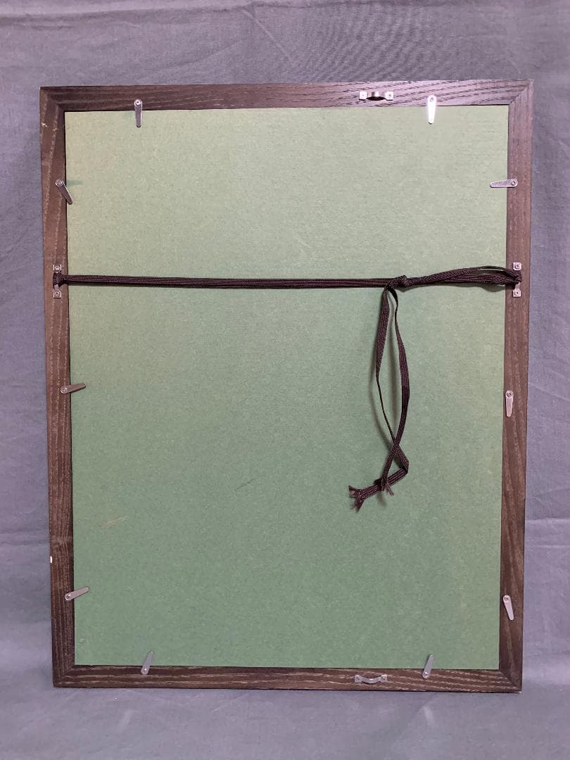 アンティーク ラインベルガー書『動物図解書の額』 中に燃え跡のある