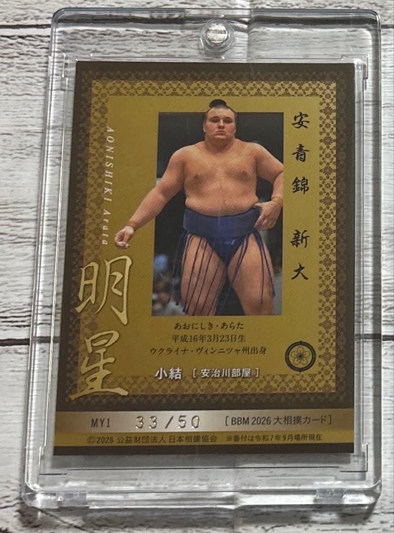 大相撲 BBM 2026 SUMO CARDSインサートカード明星 安青錦 優勝 - メルカリ