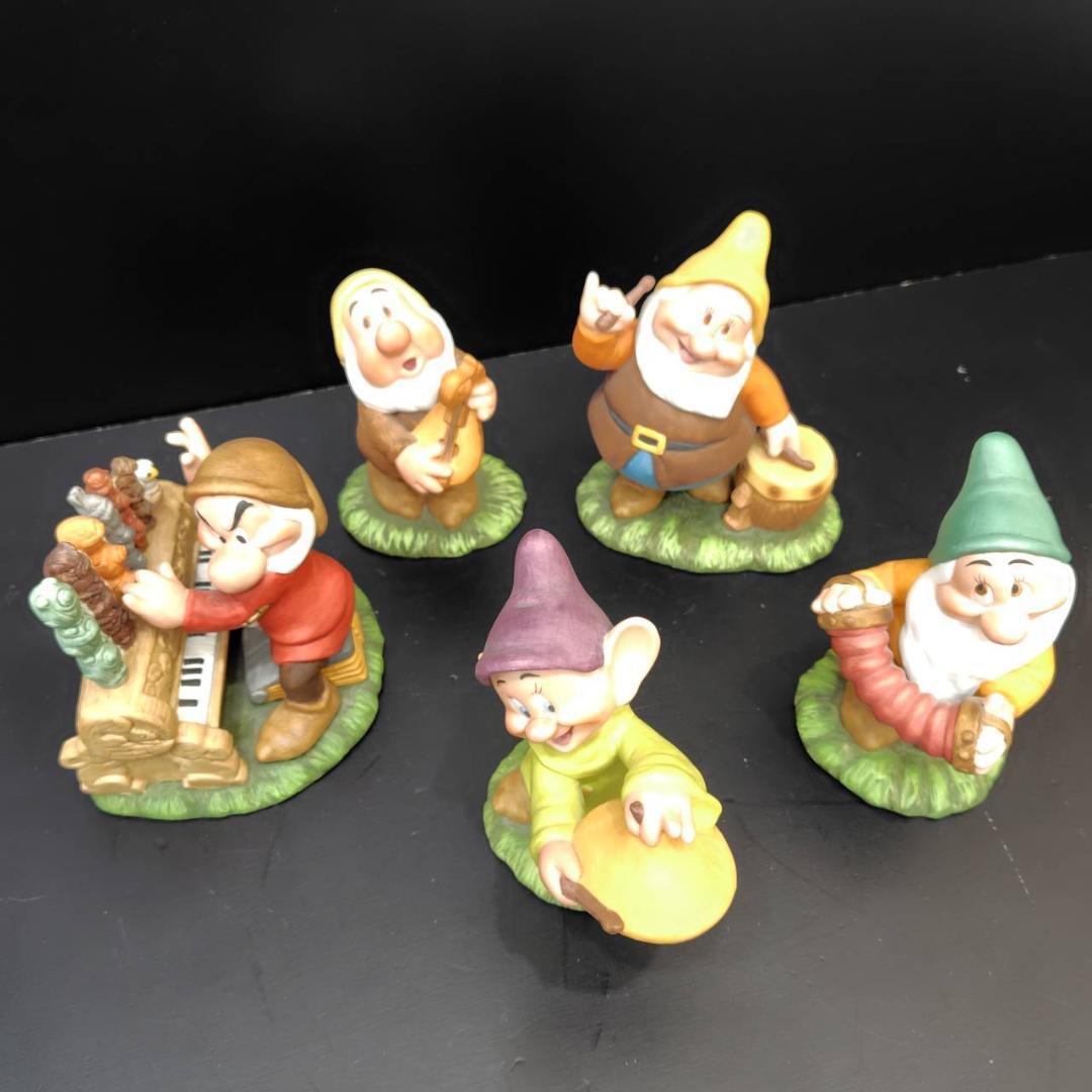 加藤工芸 陶器 置物 ディズニー 白雪姫と7人の小人 5体まとめ MH246 白雪姫と7人の小人たち 加藤工芸 陶器 ハンドメイド ガーデン