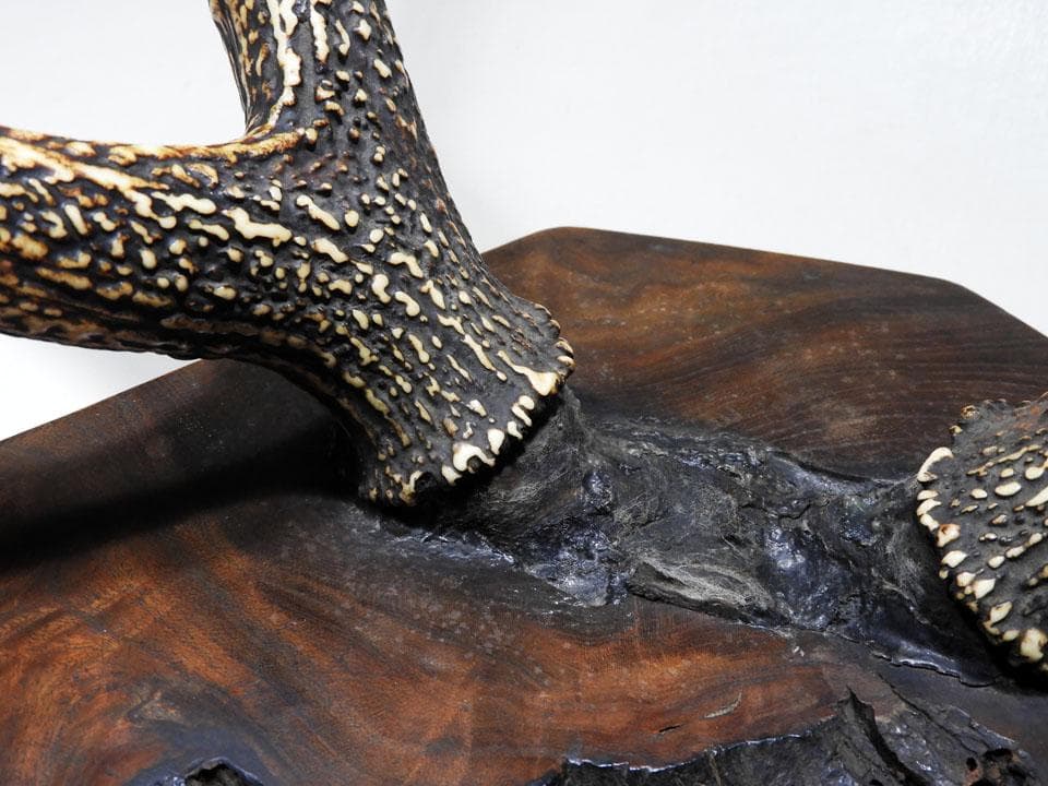 ○逆賊の幕臣 小栗忠順 小栗上野介忠順 所要 墨書 鹿角 刀掛け 三刀