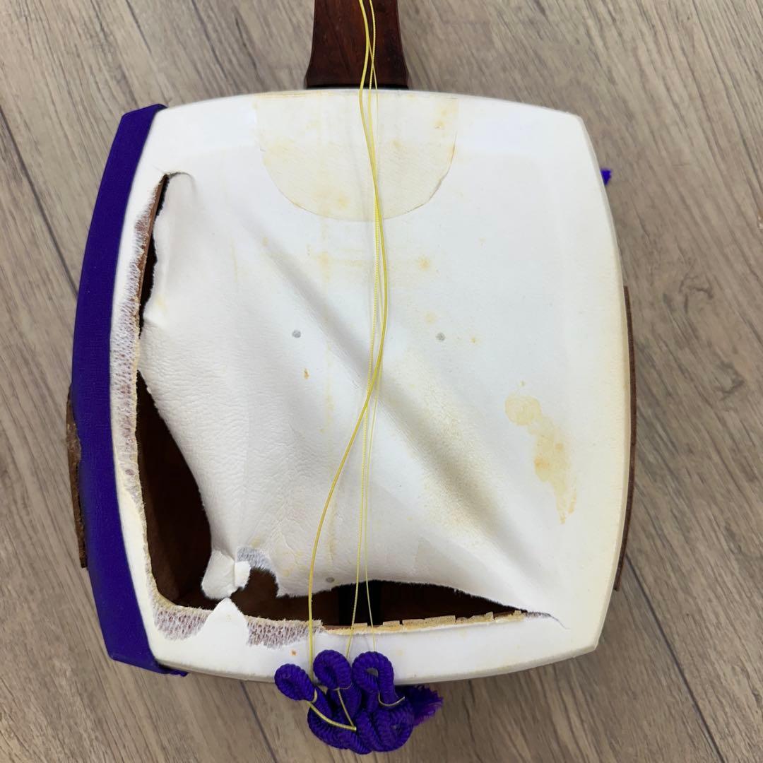 極上 糸巻 三味線 102㎝ ケース付 東な7-1218①