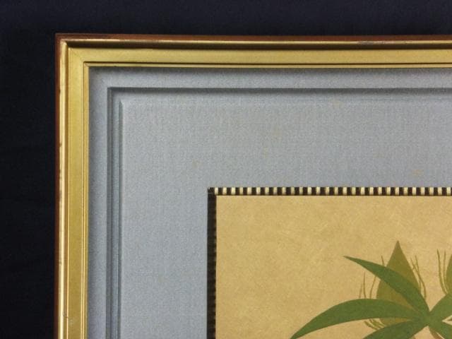 向井久万 落款印譜 共シール『紅蜀葵』日本画 岩絵具彩色 10号 0801F