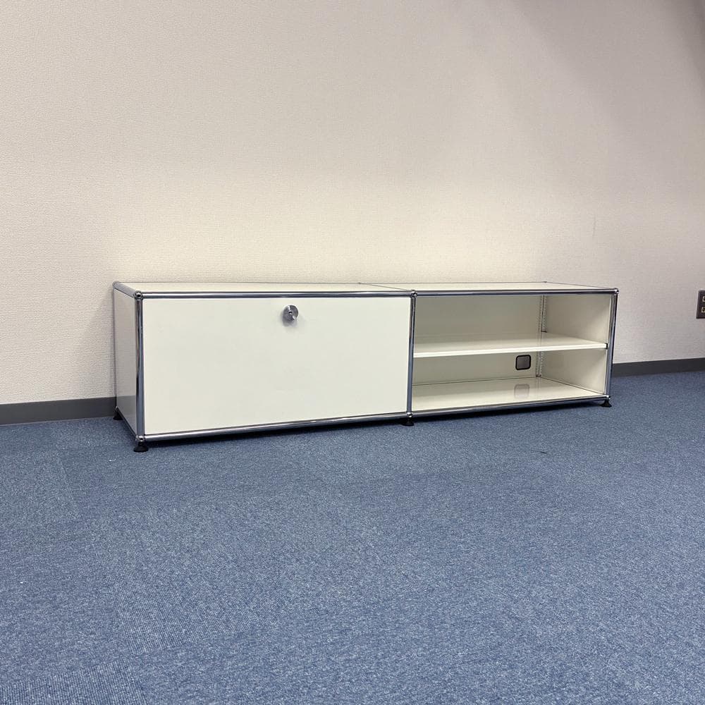 中古 USMハラー｜キャビネット テレビボード 2列1段 ピュアホワイト USM USM Haller ハラーシステム テレビ台／AVボード ピュアホワイト