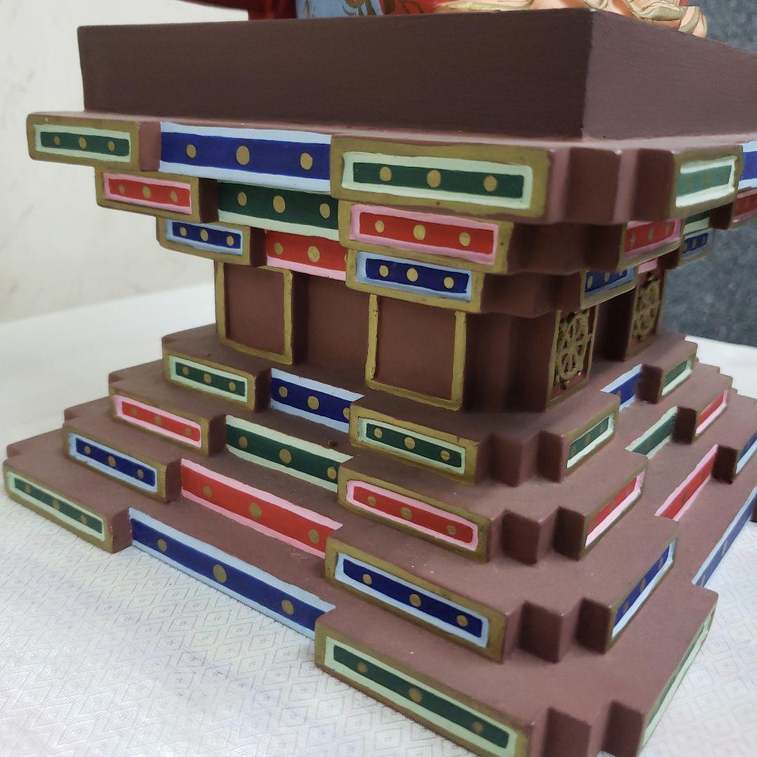 Bフライデー蔵出し特価☆極彩色 不動明王座像4寸 瑟瑟座☆お不動さん