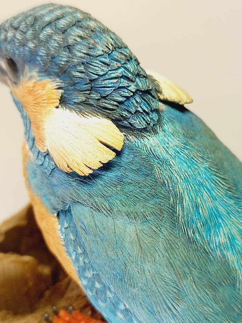 カワセミ 野鳥彫刻 バードカービング 木彫りの鳥 - メルカリ