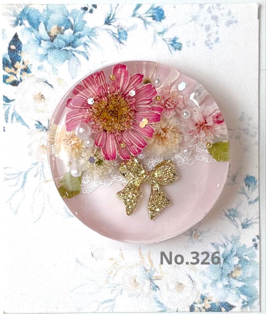レジンヘアゴム ポニーフック　ドライフラワー　No.326 華いろ ／ ボタニカル レジン ヘアゴム（ポニーフック）／ ドライ