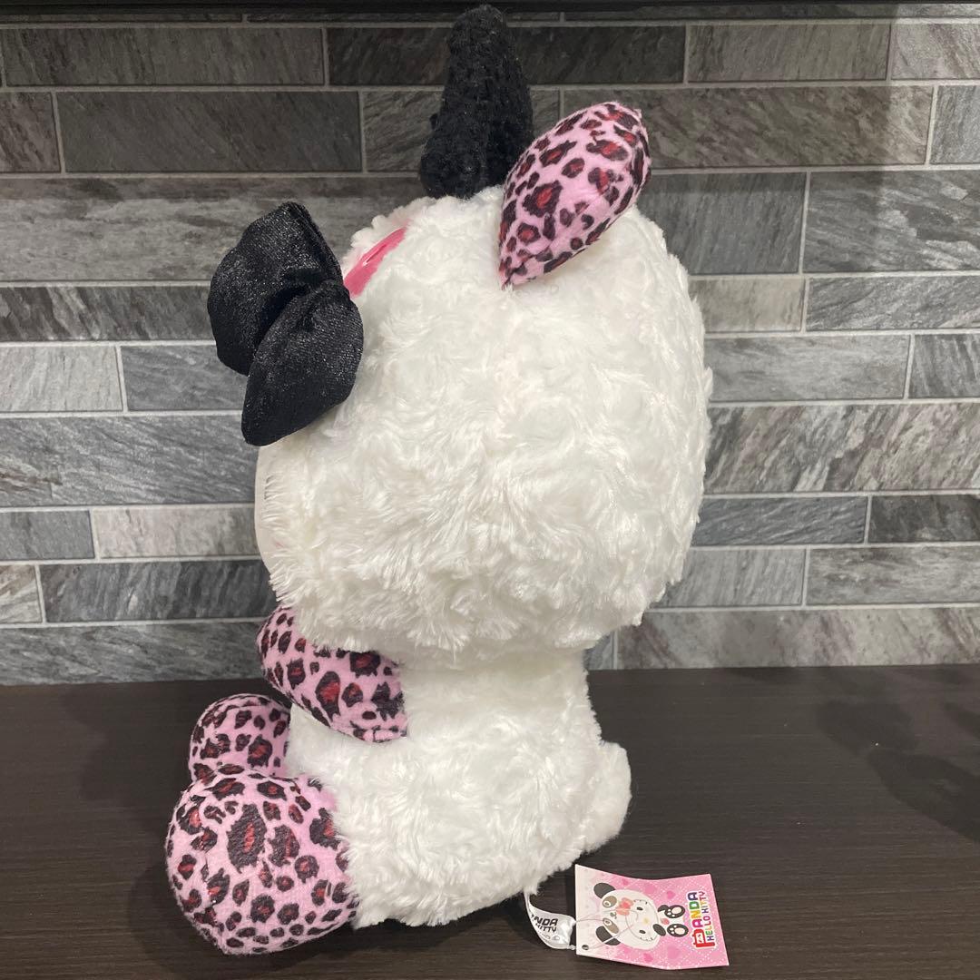 ハローキティ ぬいぐるみ パンダ ヒョウ柄 大人リボン BIG プライズ