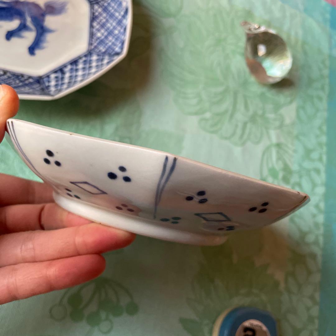 古伊万里 染付 霊獣 格子模様 中皿 2客の通販はau PAY マーケット