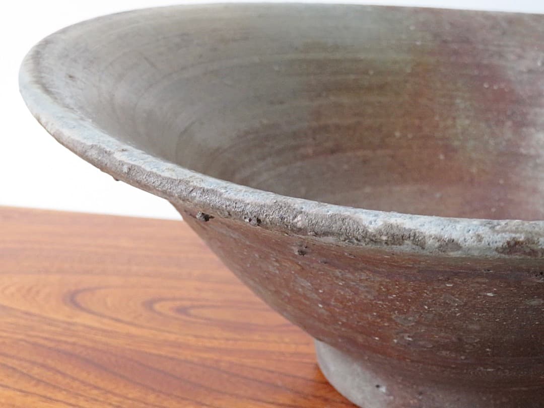 【値下】青娥窯　松元洋一作①　『自然釉大鉢』　穴窯焼成