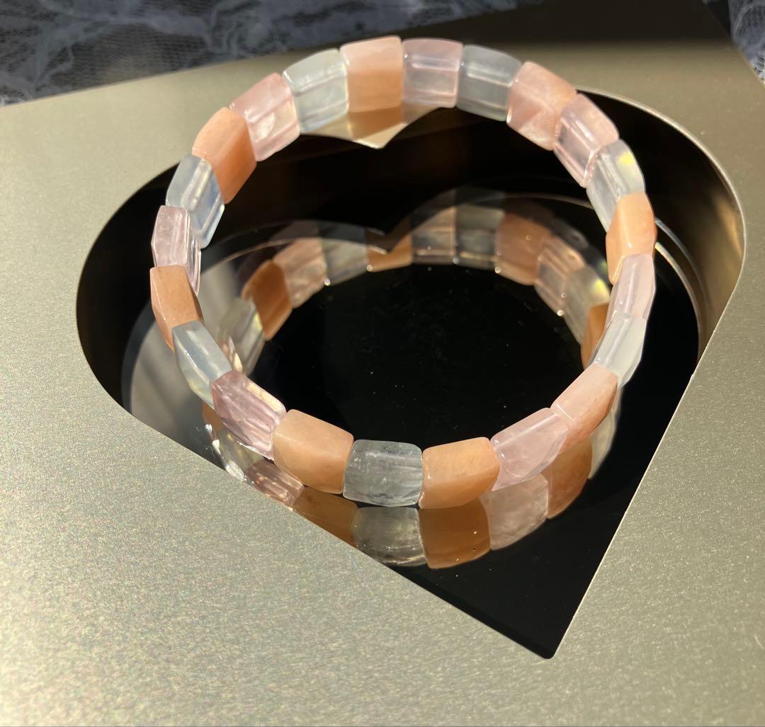 母の日　プレゼント　モルガナイト　アクアマリン　ブレスレット　天然石 GOLD STONE アクアマリン モルガナイト ブレスレット レディース