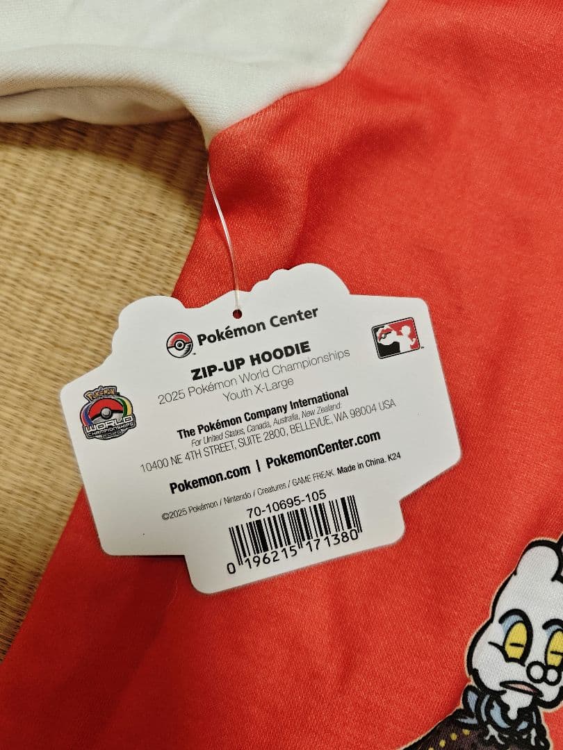 新品未着用】ポケモンWCS2025 アナハイム パーカー ユースXL 裏起毛