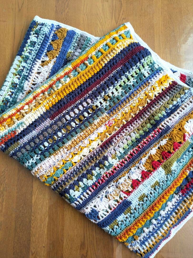 手編み ブランケット マルチカバー レトロポップ アウトドア アジアン