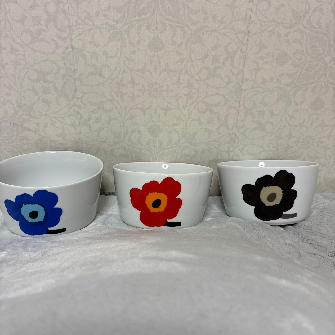 marimekko ボウル 3個セット 廃盤 marimekko（マリメッコ） ヒュライリュ ボウル 3個セット ブラック